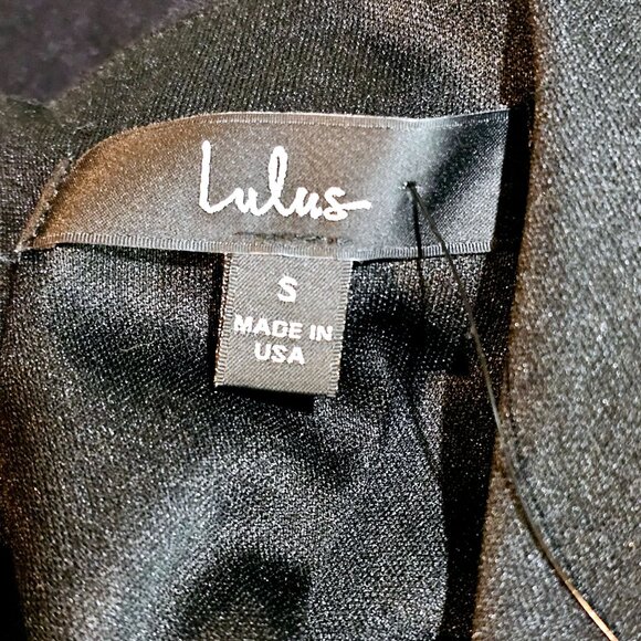 Lulus Spoonful of Sass Black Ruffled Bodycon Mini Dress, USA Made, Sz S, NWT - Picture 7 of 8